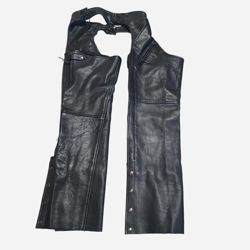 Unisex-Black Leather Chaps